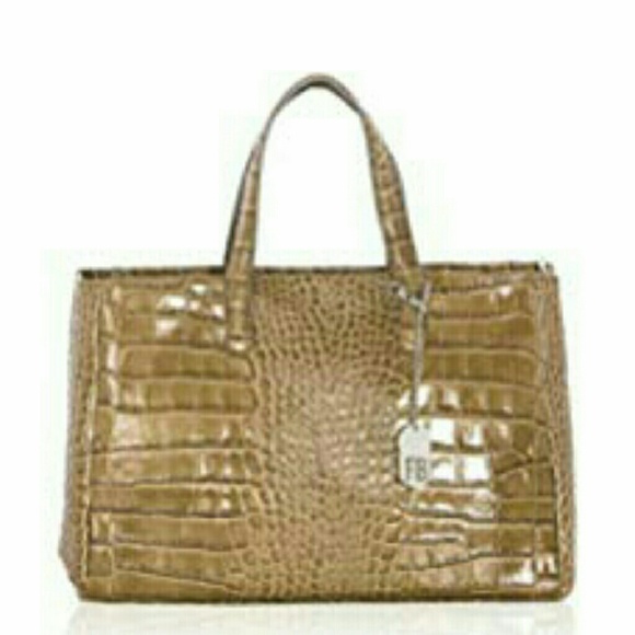 Federica Bassi Handbags - NWT FEDERICA BASSI Croc-Embossed Leather Handbag